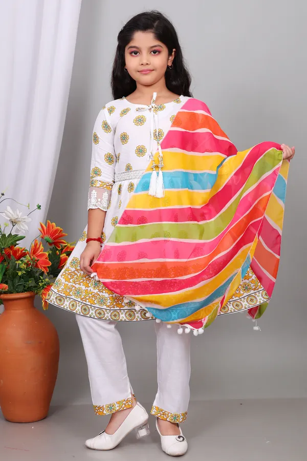 Lemon_Pure_Cotton_Printed_Kurta_Pyjama_And_Dupatta_Set_For_Girls
