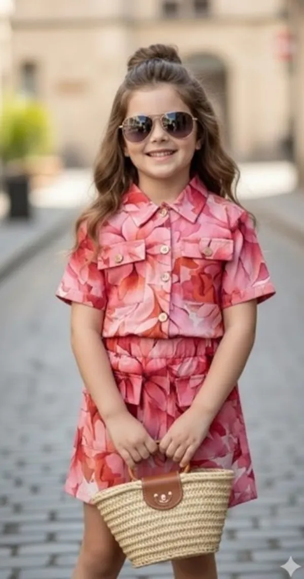 Peach_Cotton_Blend_Floral_Print_Top_For_Girls