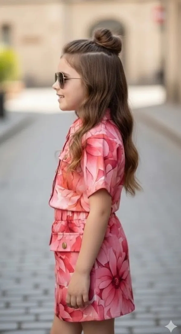 Peach_Cotton_Blend_Floral_Print_Top_For_Girls
