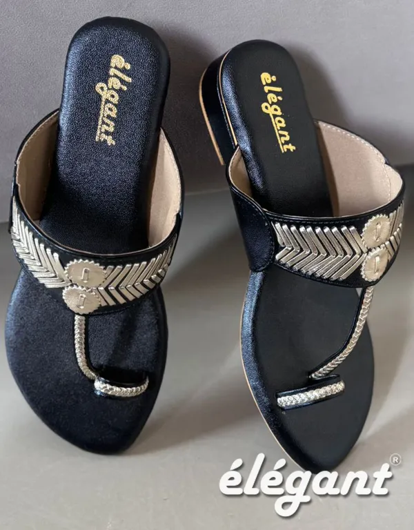 Black_Faux_Leather_Flats_For_Women