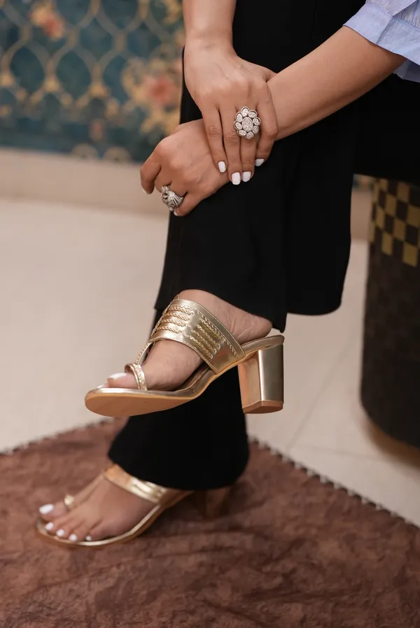 Gold_Faux_Leather_Premium_Heels_For_Women