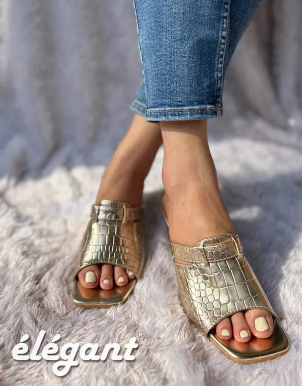 Golden_Faux_Leather_Heels_For_Women