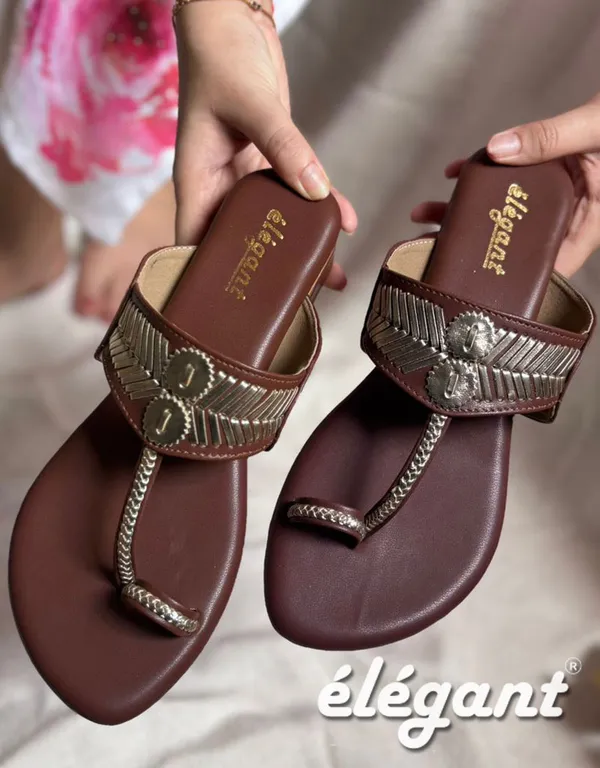Tan_Faux_Leather_Flats_For_Women