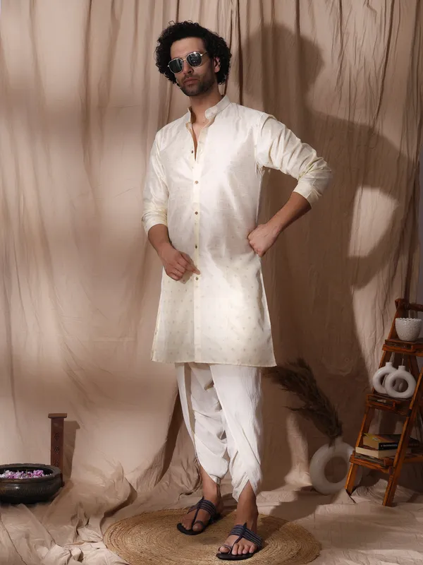 White_Silk_Full_Sleeve_Silk_Kurta_For_Men