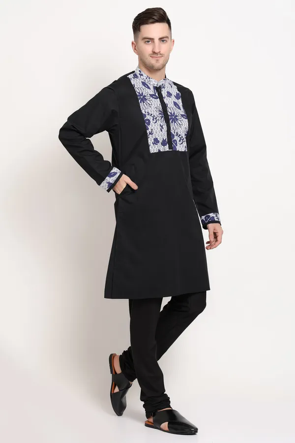 Black_Silk_Blend_Regal_Kurta_Floral_Elegance_Edition_For_Men