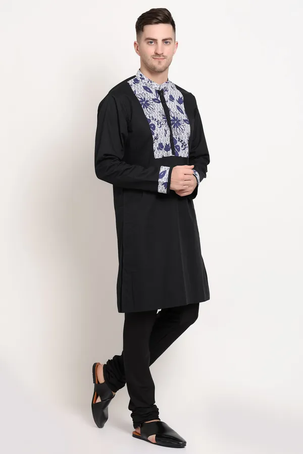 Black_Silk_Blend_Regal_Kurta_Floral_Elegance_Edition_For_Men