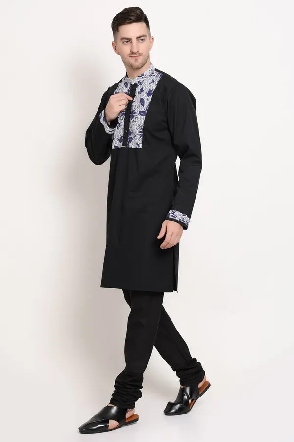 Black_Silk_Blend_Regal_Kurta_Floral_Elegance_Edition_For_Men