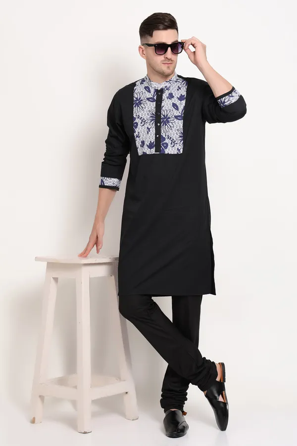 Black_Silk_Blend_Regal_Kurta_Floral_Elegance_Edition_For_Men