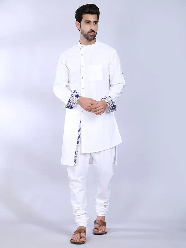 White_Cotton_Kurta_With_Minimalist_Detailing_For_Men