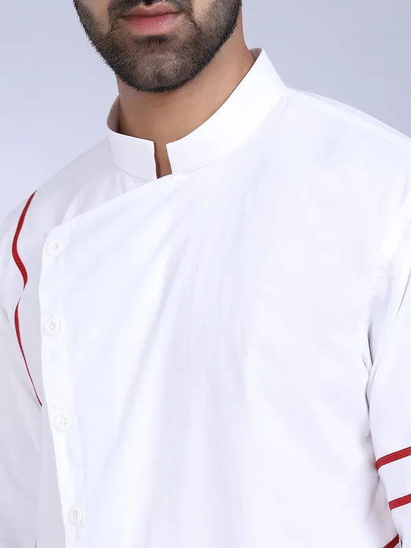 White_Cotton_Kurta_With_Red_Piping_Accents_For_Men