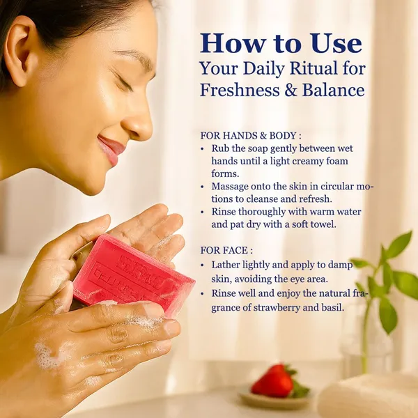 Strawberry_Basil_Fragrant_Soothing_Soap_Bar_For_Unisex