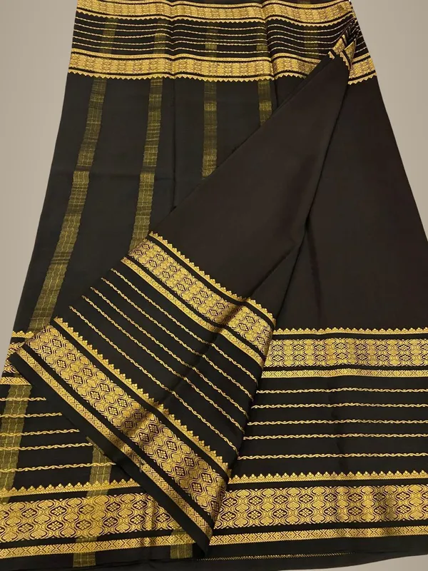 Ksic_Thickness_130_Counts_Contrast_Pallu_And_Contrast_Blouse_Pure_Mysore_Crepe_Silk_Sarees