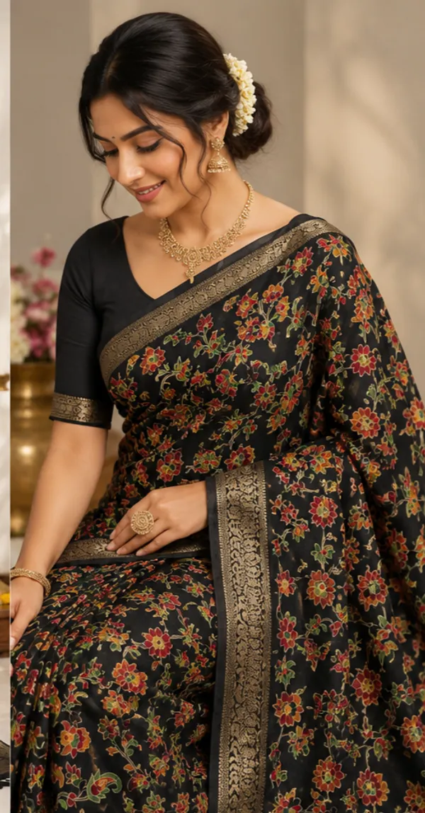 Semi_Dola_Silk_Saree_With_Running_Blouse_3