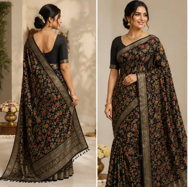 Semi_Dola_Silk_Saree_With_Running_Blouse_3