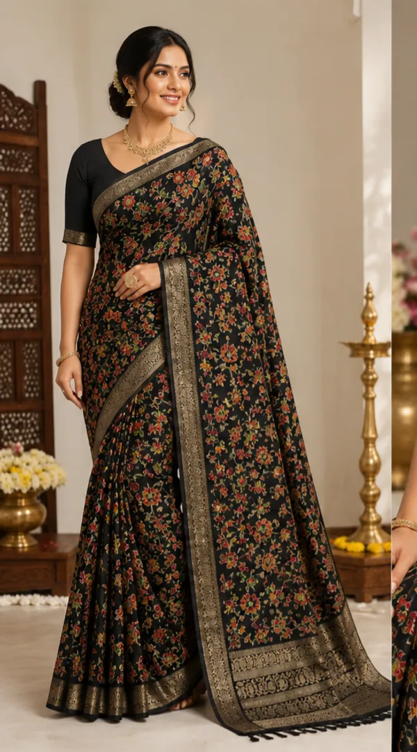 Semi_Dola_Silk_Saree_With_Running_Blouse_3