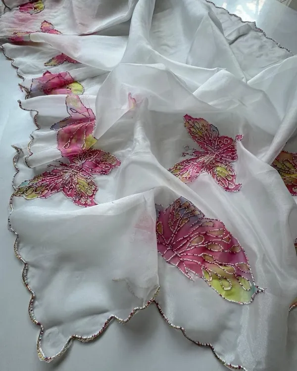 White_Organza_Butterfly_Embroidered_Saree