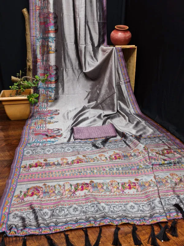Semi_Gajji_Floral_Saree_Gray