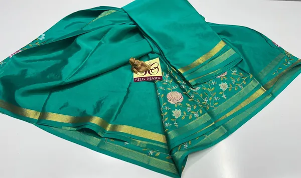 Pure_Mysore_Crepe_Silk_With_Embroidery_Saree_With_Blouse_Piece