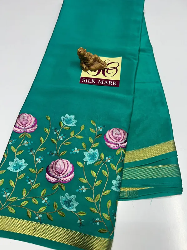 Pure_Mysore_Crepe_Silk_With_Embroidery_Saree_With_Blouse_Piece