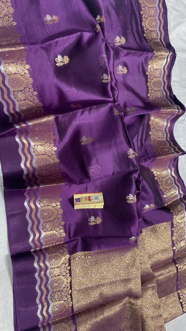 Lavender_Colour_Pure_Banarasi_Mango_Silk_Saree