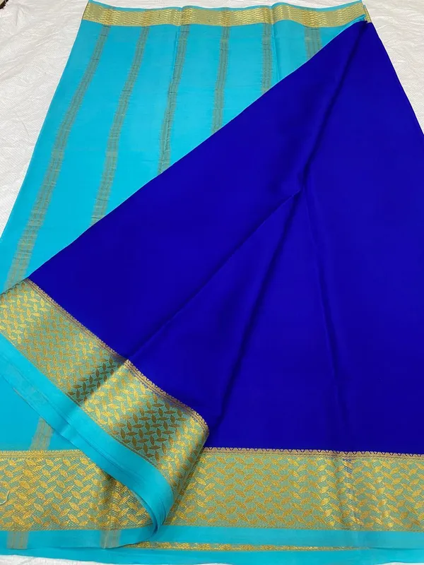 Ksic_Thickness_130_Counts_Contrast_Pallu_And_Contrast_Blouse_Pure_Mysore_Crepe_Silk_Sarees