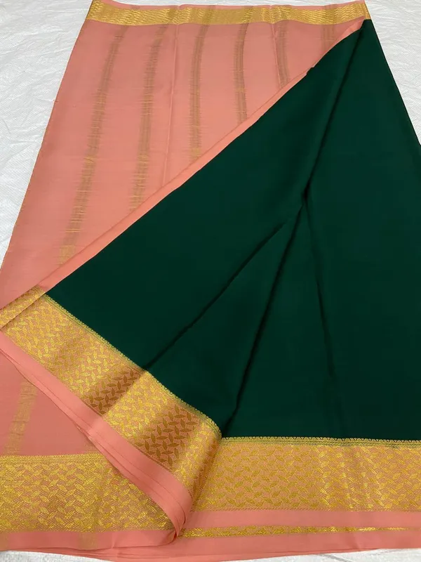 Ksic_Thickness_130_Counts_Contrast_Pallu_And_Contrast_Blouse_Pure_Mysore_Crepe_Silk_Sarees
