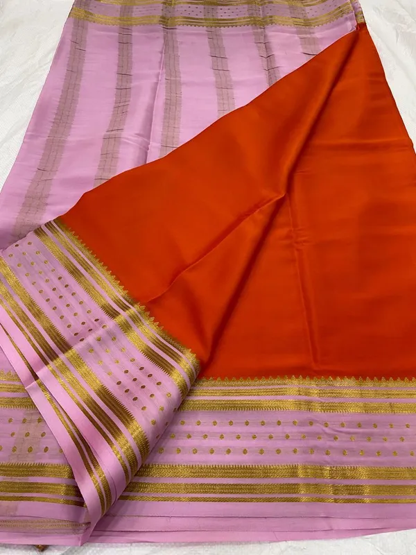 Ksic_Thickness_130_Counts_Contrast_Pallu_And_Contrast_Blouse_Pure_Mysore_Crepe_Silk_Sarees