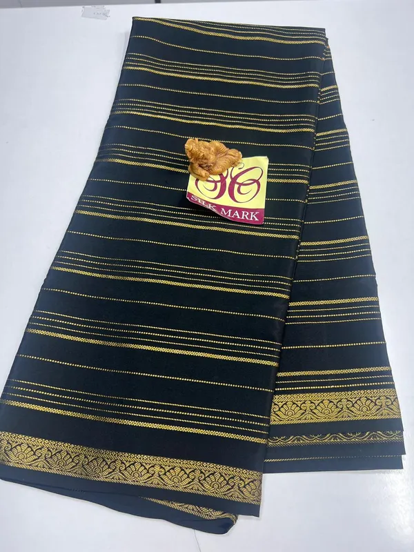 Pure_Zari_Mysore_Crepe_Silk_Sarees_With_Blouse_Piece