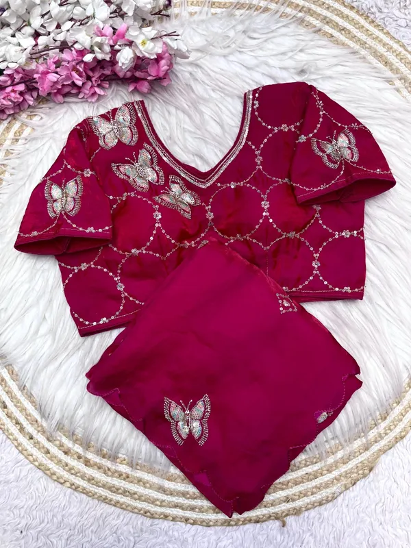 Bling_Butterfly_Reddish_Pink_Party_Wear_Saree_With_Stitched_Blouse