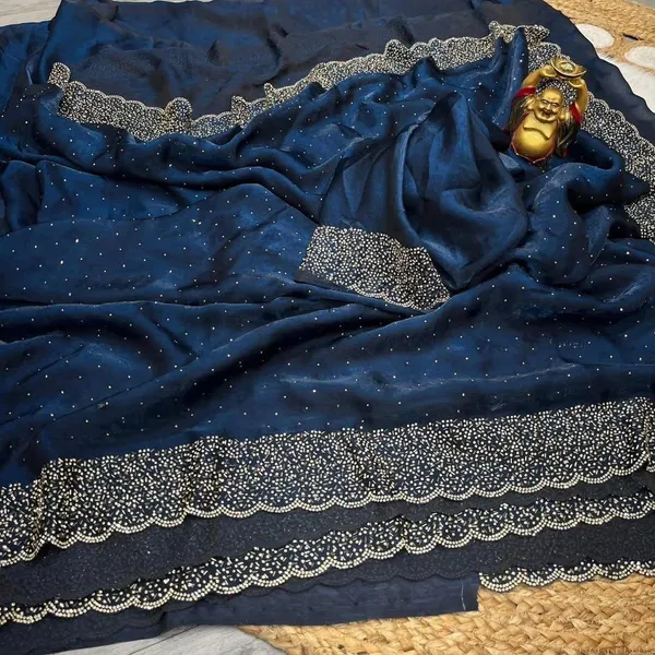 Bling_Border_Navy_Blue_Party_Wear_Stonework_Saree