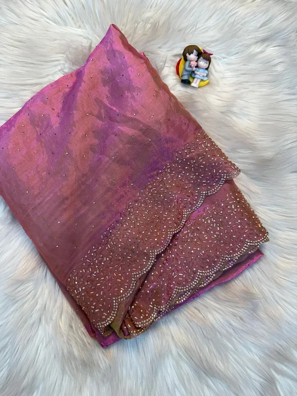 Bling_Border_Pink_Colour_Party_Wear_Stonework_Saree_Elevate_Your_Celebration_Look