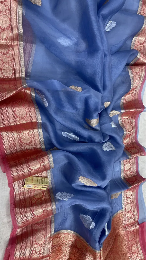 Blue_Banarasi_Kora_Organza_Saree