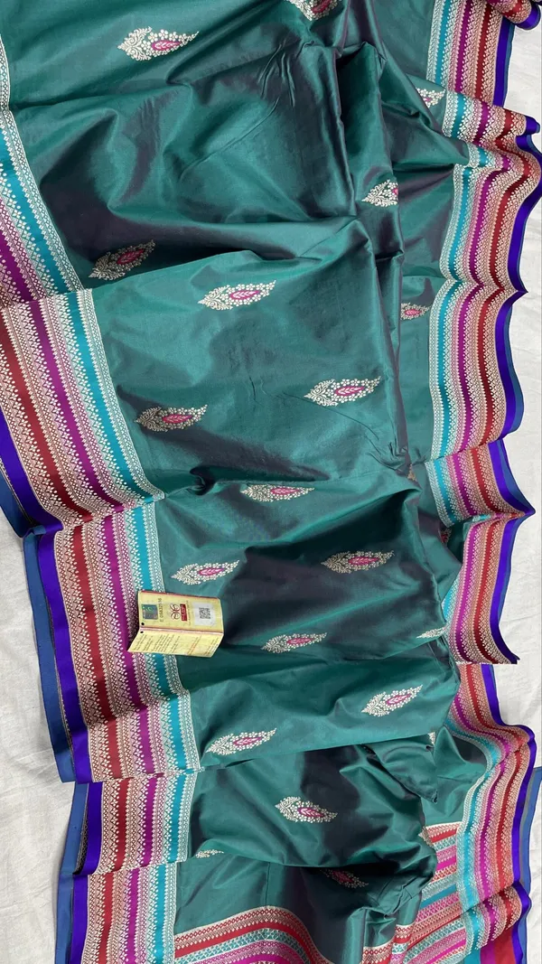 Pure_Handloom_Katan_Minakari_Silk_Saree_Multi_Rankat_Border