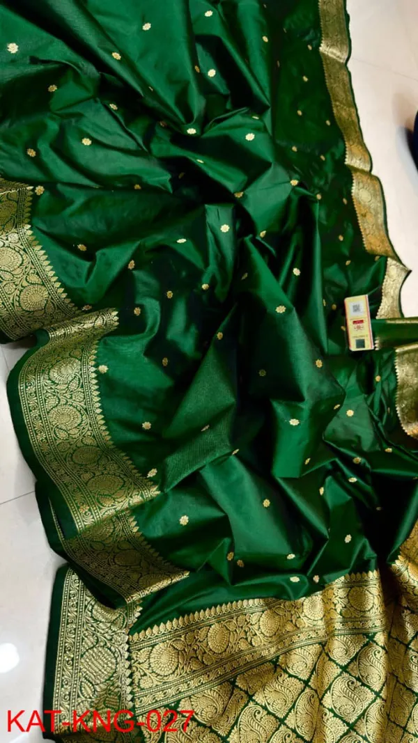 Dark_Green_Pure_Katan_Kanjivaram_Silk_Saree_Handloom_Luxury_With_Antique_Zari