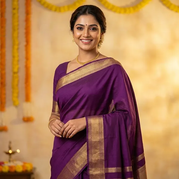 Semi_Crepe_Silk_Saree_Bentex_Violet