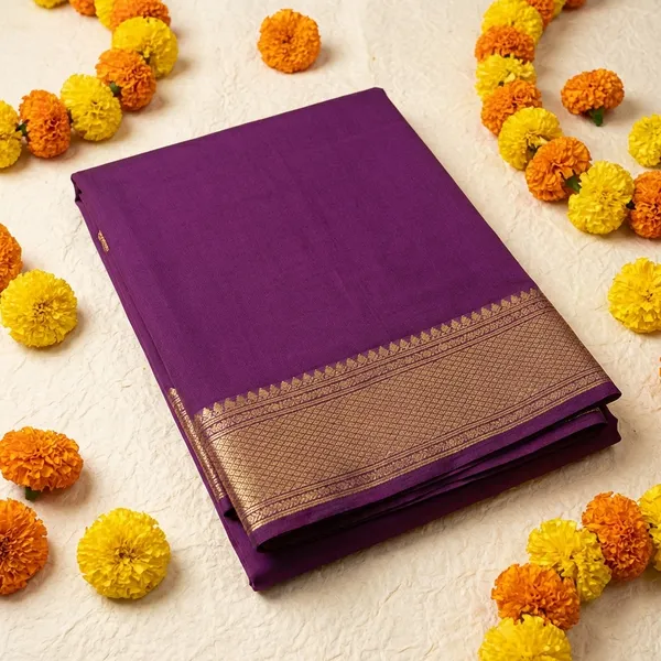 Semi_Crepe_Silk_Saree_Bentex_Violet