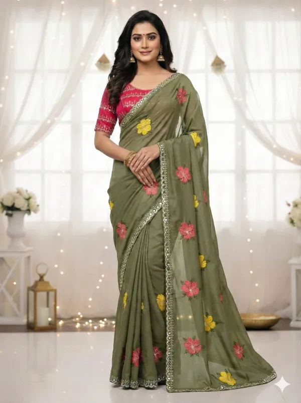 Floral_Butti_Designer_Saree