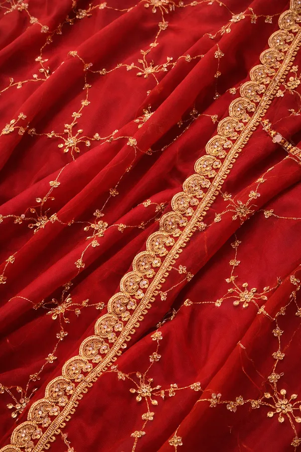 Tomato_Red_Colour_Gown_And_Dupatta