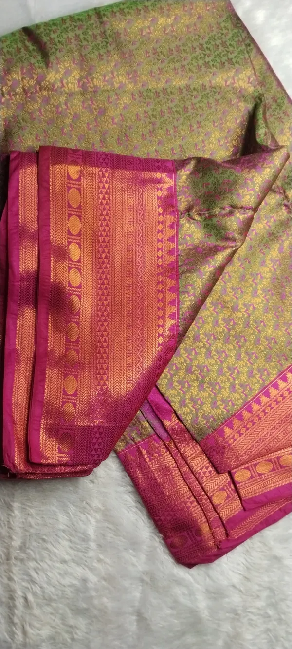 Semi_Kanchi_Zary_Fancy_Designer_Saree_With_Running_Blouse