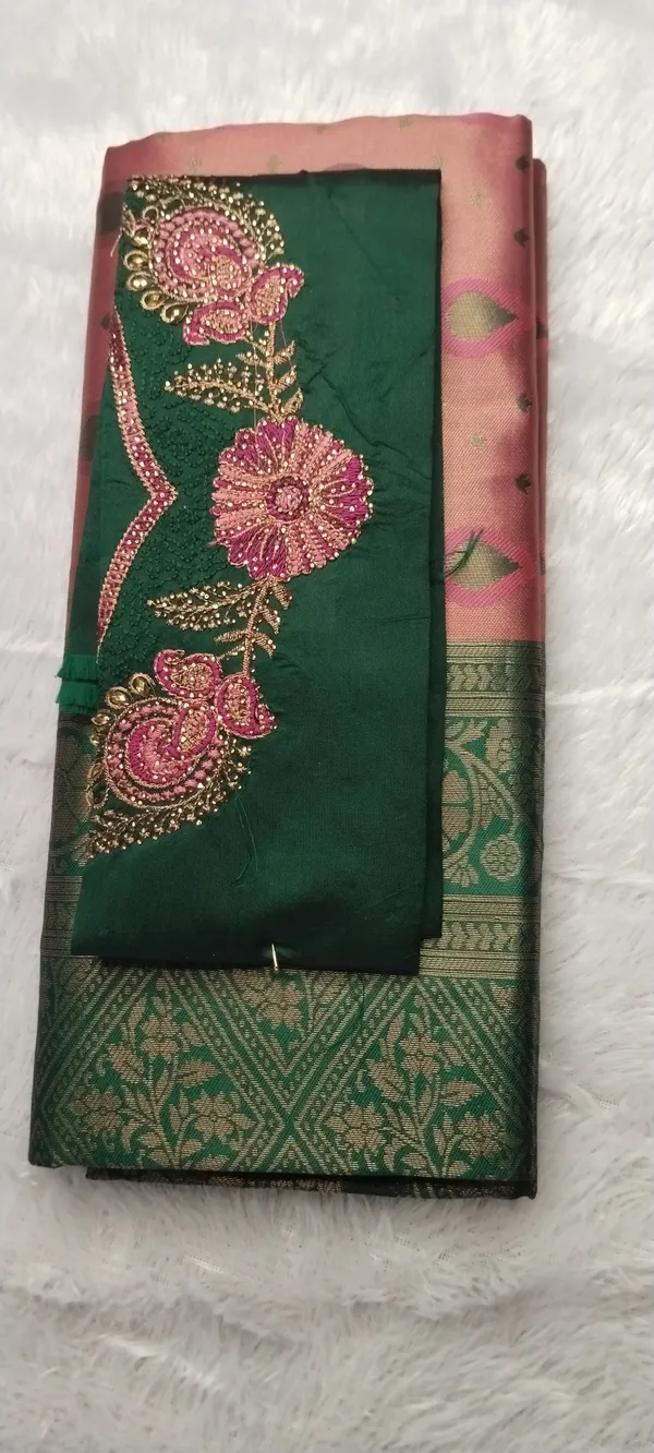 Semi_Banarasi_Zari_Fancy_Designer_Saree_With_Embroidery_Blouse_Piece