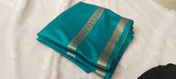 Semi_Crepe_Silk_Saree_Bentex_Teal