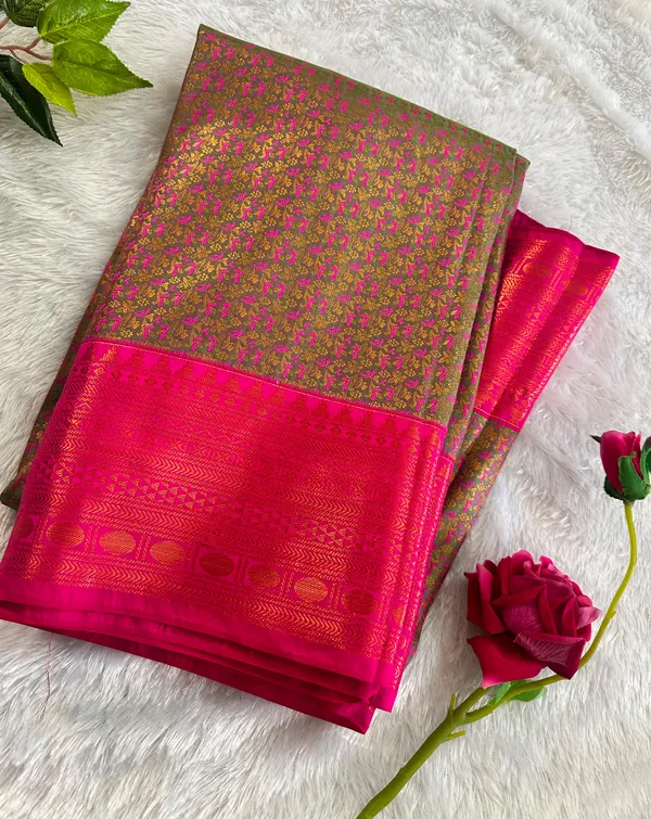 Semi_Kanchi_Zary_Fancy_Designer_Saree_With_Running_Blouse