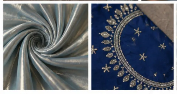 Designer_Plain_Fandy_Shimmer_Saree_With_Stitched_Blouse