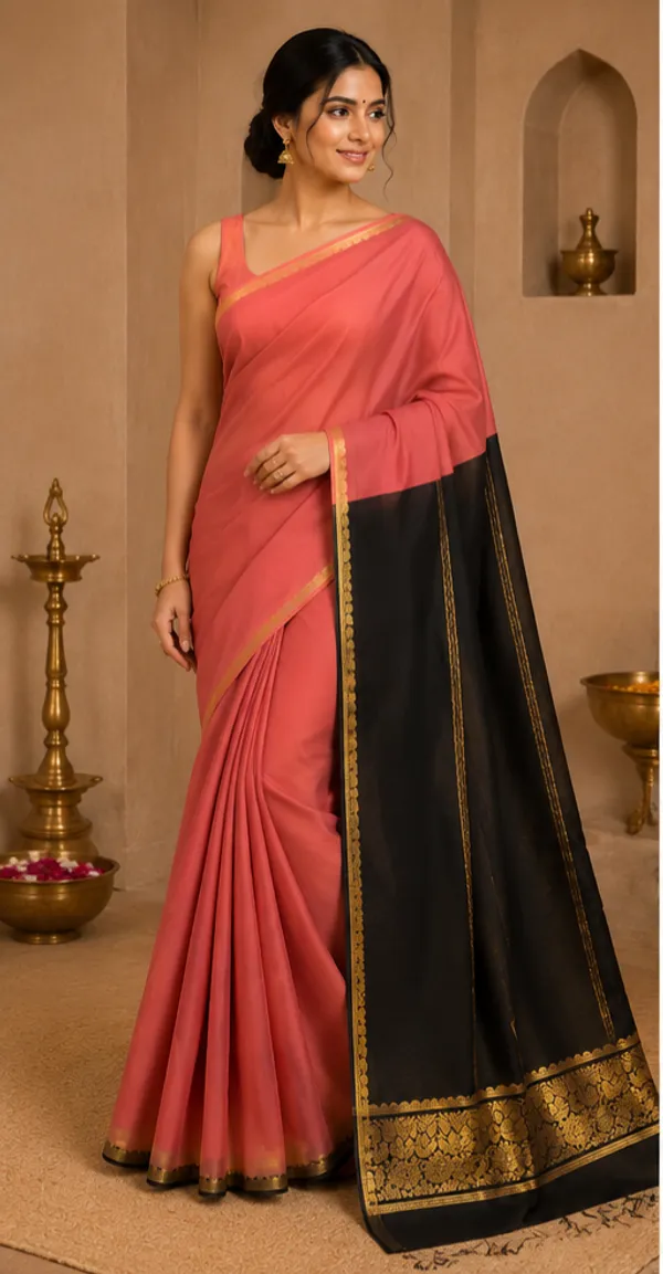 Lightweight_Contrast_Pallu_And_Contrast_Blouse_Pure_Mysore_Crepe_Silk_Sarees