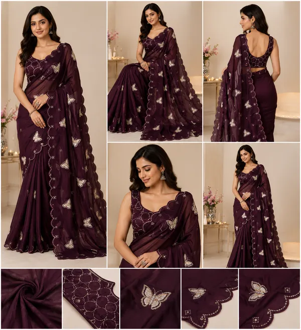 Bling_Butterfly_Burgundy_Party_Wear_Saree_With_Stitched_Blouse