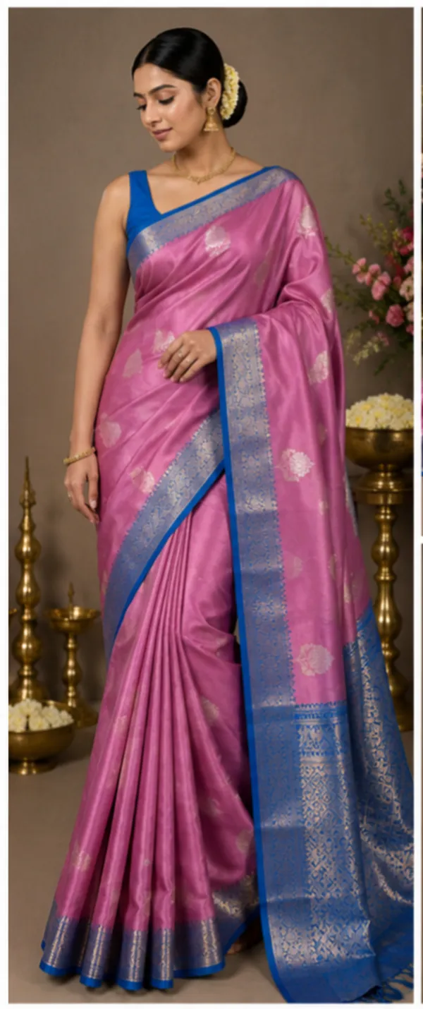 Lilac_Pink_And_Blue_Colour_Pure_Banarasi_Mango_Silk_Saree