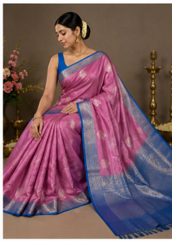 Lilac_Pink_And_Blue_Colour_Pure_Banarasi_Mango_Silk_Saree