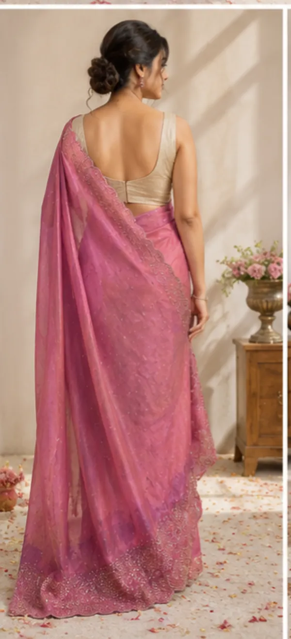 Bling_Border_Pink_Colour_Party_Wear_Stonework_Saree_Elevate_Your_Celebration_Look