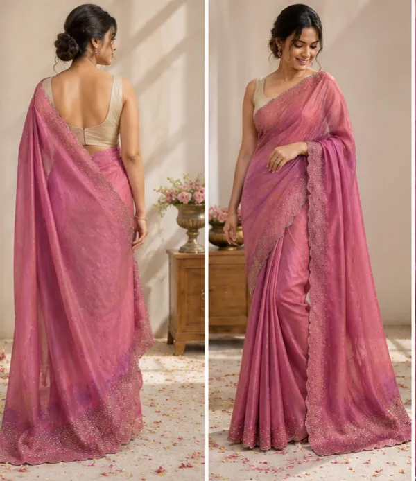 Bling_Border_Pink_Colour_Party_Wear_Stonework_Saree_Elevate_Your_Celebration_Look