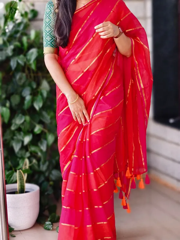 Zari_Stripe_Cotton_Saree